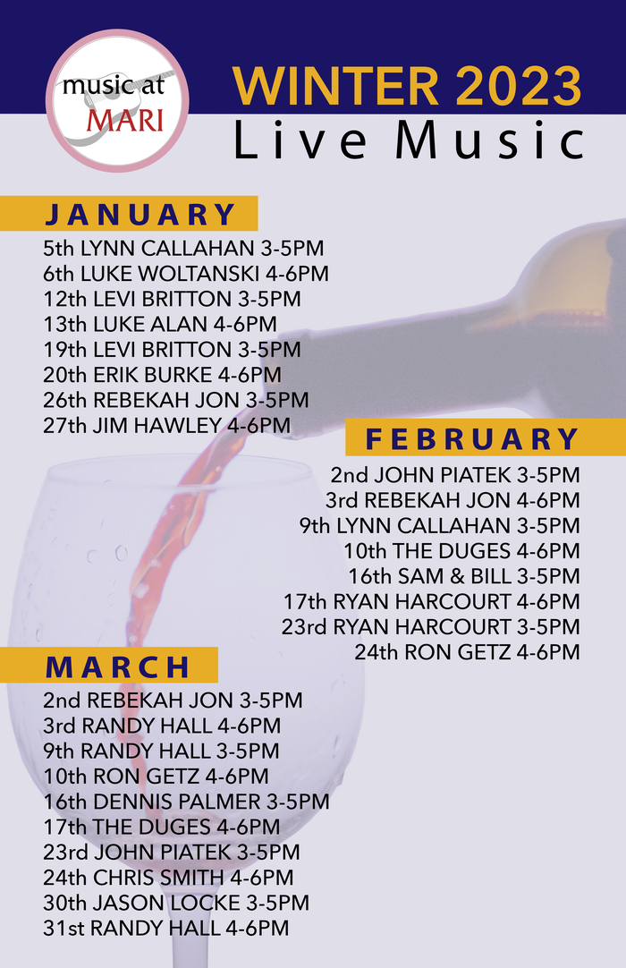 Music at Mari January-March Line Up