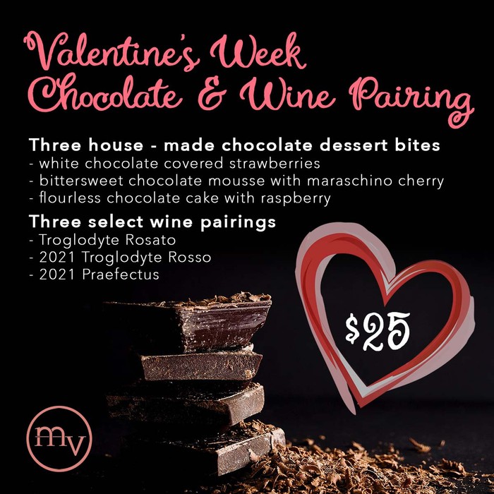 Valentine's Week Chocolate & Wine Pairing Graphic