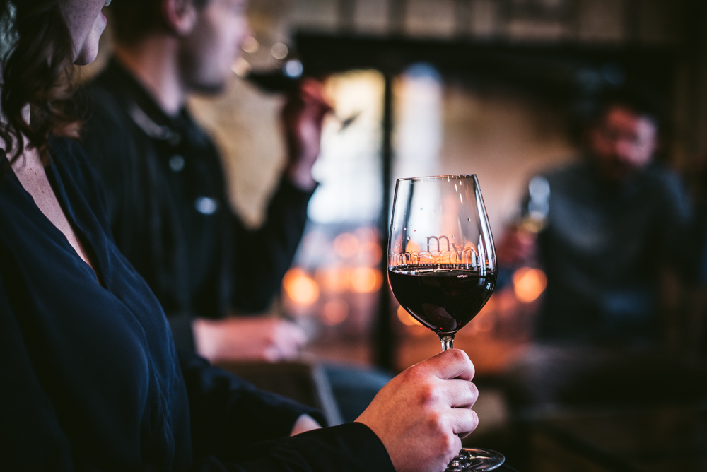 Guest enjoying wine with a view
